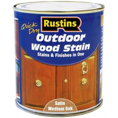 Rustins Outdoor Wood Stain 500ml Satin Medium Oak