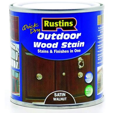 Rustins Outdoor Wood Stain 500ml Satin Walnut