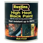 Rustins High Heat Paint Black 250ml