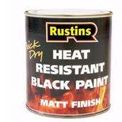 Rustins Heat Resistant Paint Black 250ml