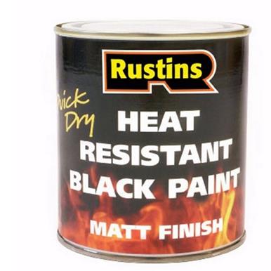 Rustins Heat Resistant Paint Black 500ml