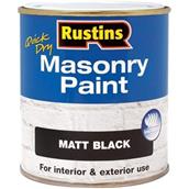 Rustins Masonry Paint Matt Black 250ml