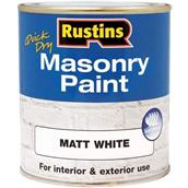 Rustins Masonry Paint Matt White 250ml