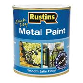 Rustins Metal Paint Black Satin 250ml