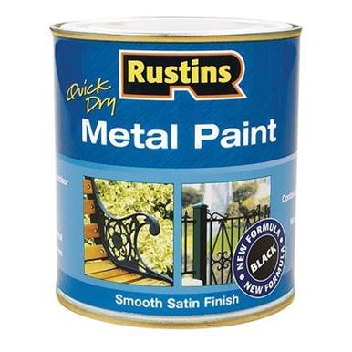 Rustins Metal Paint Black Satin 500ml
