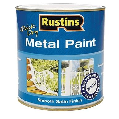 Rustins Metal Paint White Satin 250ml