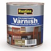 Rustins Quick Dry Poly Varnish Satin Antique Pine 250ml