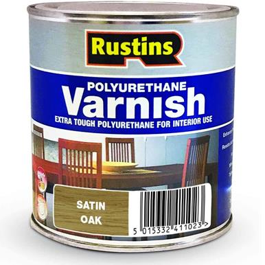 Rustins Quick Dry Poly Varnish Satin Oak 500ml