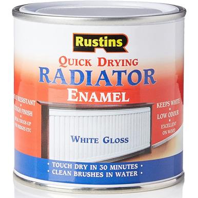 Rustins Quick Dry Radiator Paint Gloss White 500ml