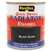Rustins Quick Dry Radiator Paint Gloss Black 250ml