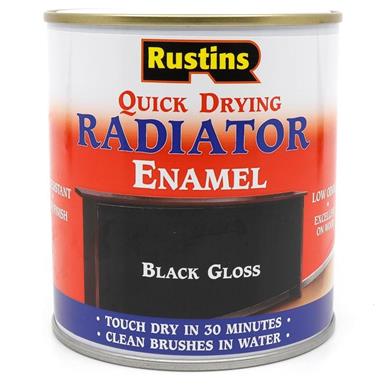 Rustins Quick Dry Radiator Paint Gloss Black 500ml