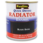 Rustins Quick Dry Radiator Paint Satin Black 250ml