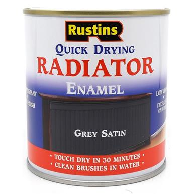 Rustins Quick Dry Radiator Paint Satin Grey 250ml