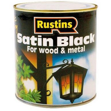 Rustins Satin Black Paint 1L