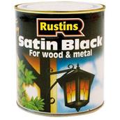 Rustins Satin Black Paint 250ml