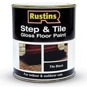 Rustins Quick Dry Step and Tile Paint Gloss Black 250ml