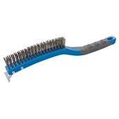 Silverline (156914) Stainless Steel Wire Brush with Scraper 3 Row