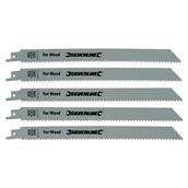 Silverline (196500) Recip Saw Blades for Wood 5pk HCS - 5tpi - 240mm