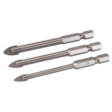 Silverline (224760) Tile & Glass Drill Bit Set Hex Shank 5, 6 & 8mm