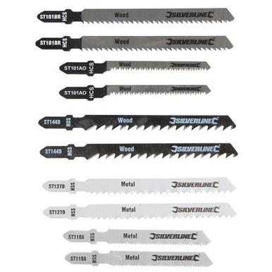 Silverline (234060) Jigsaw Blade Set 10pce Wood/Metal