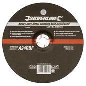 Silverline (272328) Heavy Duty Metal Grinding Disc Depressed 230 x 6 x 22.23mm * Clearance *