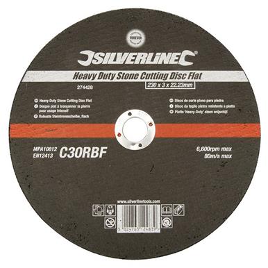 Silverline (274428) Heavy Duty Stone Cutting Disc Flat 230 x 3 x 22.23mm