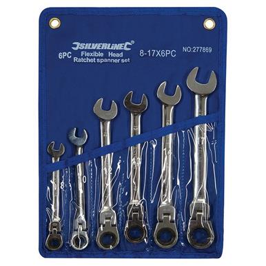 Silverline (277869) Flexible Head Ratchet Spanner Set 6pce 8 - 17mm