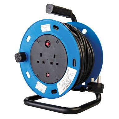 PowerMaster (303754) 25m Cable Reel  Freestanding 2 Gang 230V