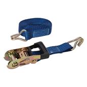 Silverline (346857) Rubber-Handled Ratchet Tie Down Strap J-Hook 6m x 38mm Rated 1000Kg Capacity 2000Kg