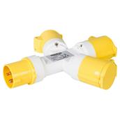 PowerMaster (399015) 16A 3-Gang Splitter 110V 3 Pin