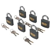 Silverline (407238) Iron Padlock Keyed Alike 6pk 50mm