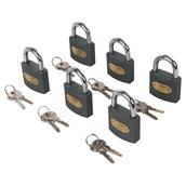 Silverline (407238) Iron Padlock Keyed Alike 6pk 50mm * Clearance *