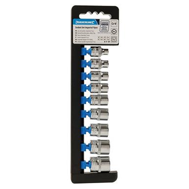 Silverline (427562) Socket Set 3/8&quot; Drive 6pt Imperial 9pce 1/4&quot; - 3/4&quot;