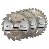 Silverline (436755) 160mm TCT Circular Saw Blades 16T 24T 30T Pack of 3