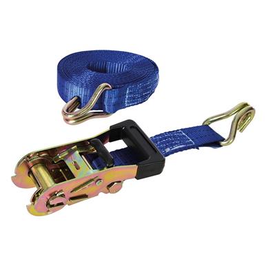 Silverline (453254) Rubber-Handled Ratchet Tie Down Strap J-Hook 6m x 38mm Rated 750Kg Capacity 1500Kg