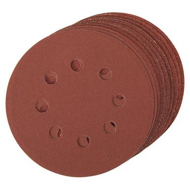 Silverline (479349) Hook & Loop Discs Punched 125mm Pack of 10 4x 60g 2x 80g 2x 120g 2x 240g)
