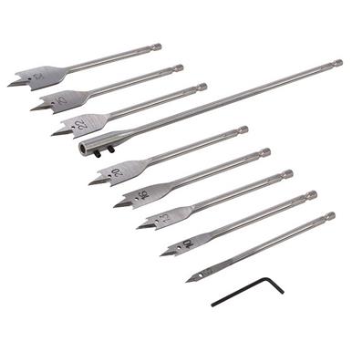 Silverline (481937) Flat Bit & Extension Arm Set 10pce 6 - 32mm