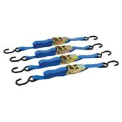 Silverline (481938) Ratchet Tie Down Strap S-Hook 4m x 25mm 4 Pack Rated 350kg Capacity 700kg