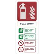 Fixman (490018) Foam Spray Extinguisher Sign 202 x 82mm Rigid