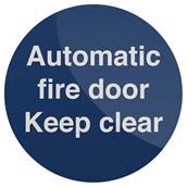 Fixman (501302) Automatic Fire Door Sign 100 x 100mm Rigid * Clearance *