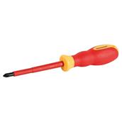 Silverline (511076) VDE Soft-Grip Electricians Screwdriver  Pozi PZ2 x 100mm