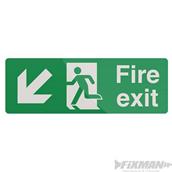 Fixman (531698) Fire Exit Arrow Sign 400 x 150mm Rigid Down Right