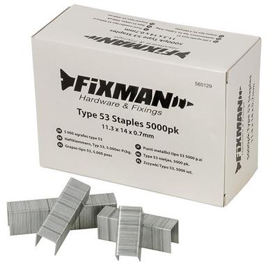Fixman (565129) Type 53 Staples 11.25 x 14 x 0.75mm (Pack of 5000)