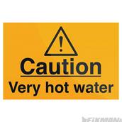 Fixman (565602) Caution Very Hot Water Sign 75 x 50mm Self-Adhesive