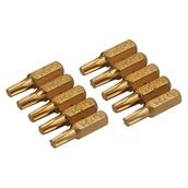Silverline (571502) Gold Torx Screwdriver Bits T25 x 25mm Pack of 10