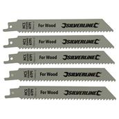 Silverline (598431) Recip Saw Blades for Wood 5pk HCS - 6tpi - 150mm