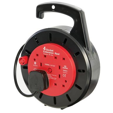 PowerMaster (619747) 10m Cassette Cable Reel 230V 4 Gang