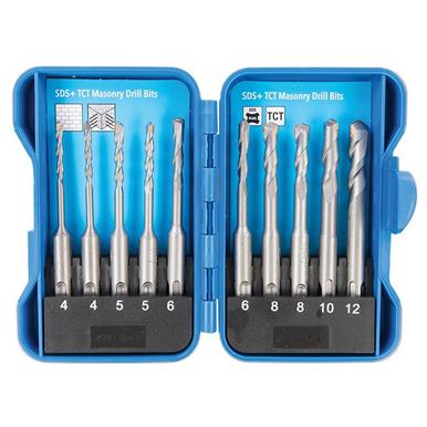 Silverline (628645) SDS Plus TCT Masonry Drill Bit Set 10pce 4 - 12mm