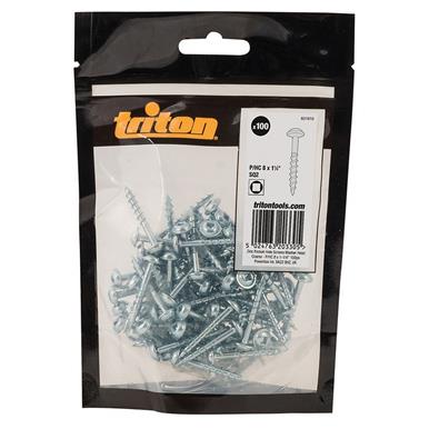 Triton (631610) Zinc Pocket-Hole Screws Washer Head Coarse P/HC 8 x 1-1/4&quot; Pack of 100