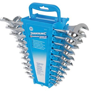 Silverline (633470) Combination Spanner Set 22pce 6 - 22mm & 1/4 - 7/8&quot;